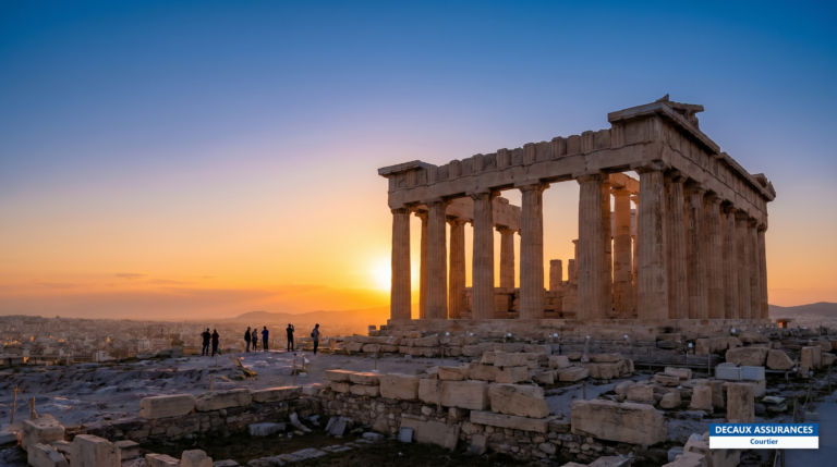 Le Parthénon sur l'Acropole d'Athènes au coucher du soleil, Grèce