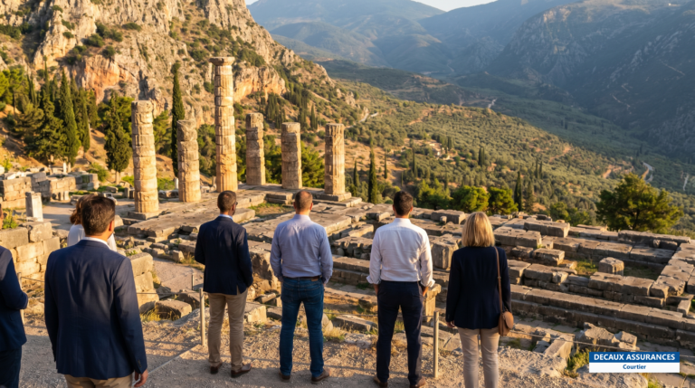 Site archéologique de Delphes au flanc du mont Parnasse, Grèce