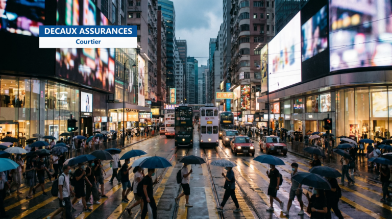 Rues commerçantes animées de Causeway Bay, Hong Kong