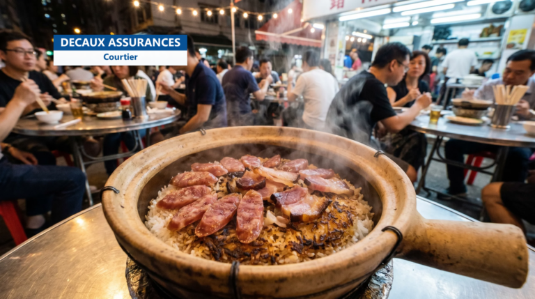 Riz en clay pot (claypot rice) cuit au charbon avec saucisse chinoise, Hong Kong