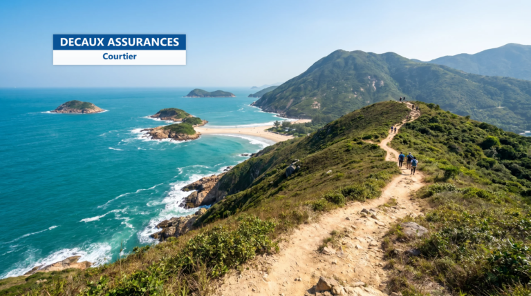 Sentier de randonnée Dragon's Back avec vue sur la côte et les plages, Hong Kong