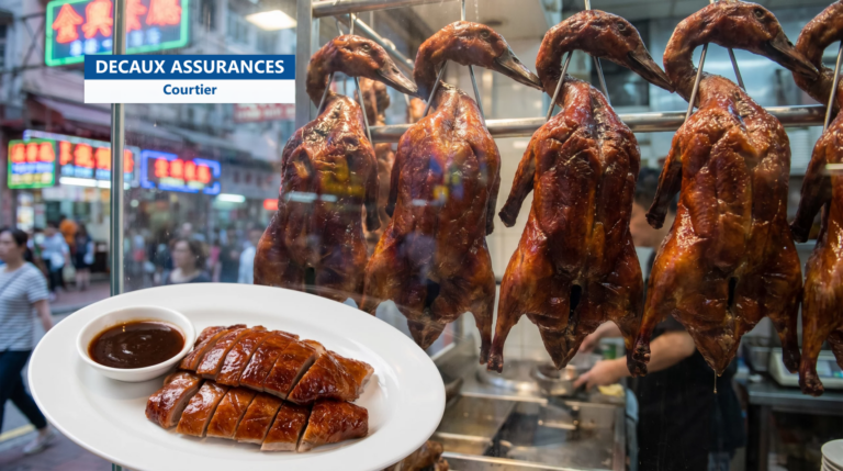 Oie rôtie laquée à la peau croustillante, spécialité cantonaise de Hong Kong