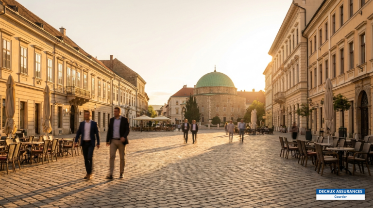 Pécs, Hongrie — église-mosquée et place Széchenyi, ville d'art du sud-ouest