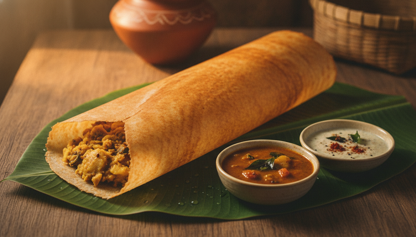 Dosa, spécialité du Sud de l'Inde