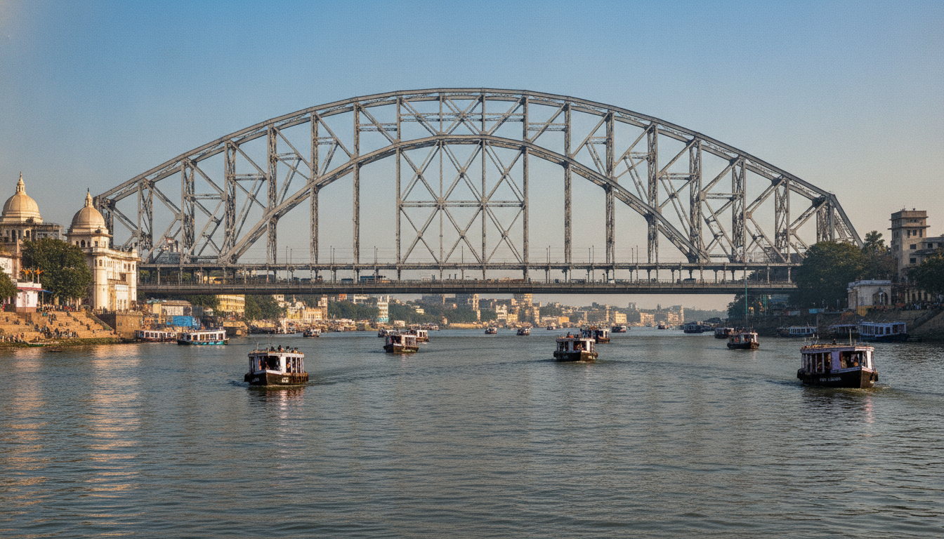 Le Howrah Bridge à Kolkata, Inde