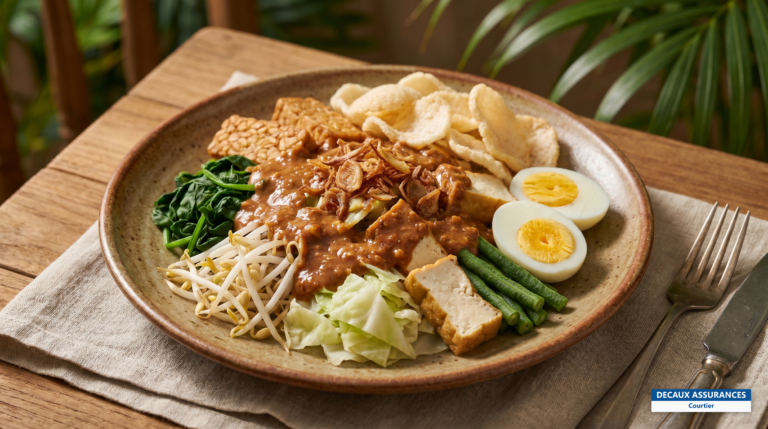 Gado-gado, salade indonésienne de légumes à la sauce cacahuète