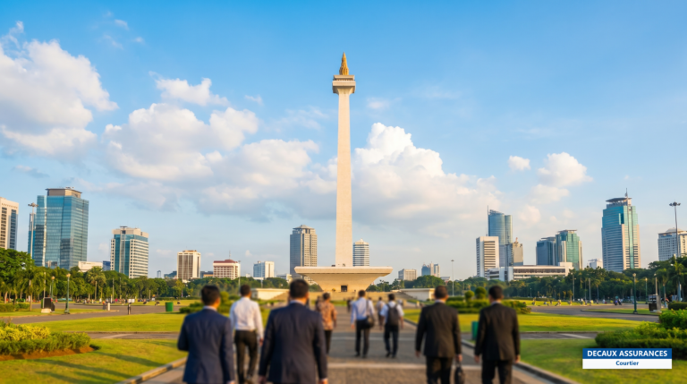 Monument national Monas et skyline de Jakarta, Indonésie — vivre dans la capitale