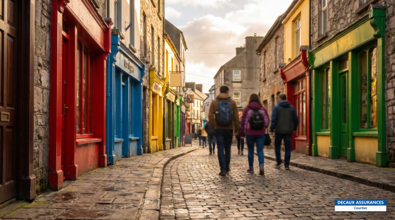 Rues animées et façades colorées de Galway, ville de l'ouest de l'Irlande, porte du Connemara