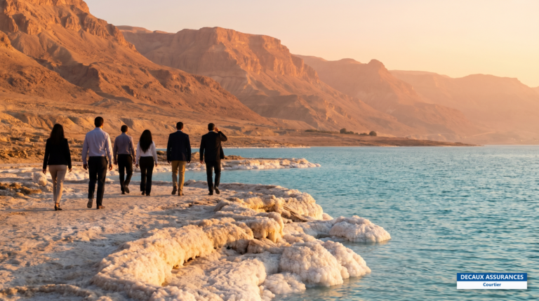 Rivage de la Mer Morte au lever du soleil, Israël — point le plus bas de la Terre