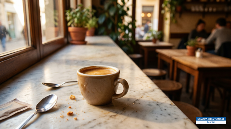 Tasse d'espresso italien sur un comptoir de café