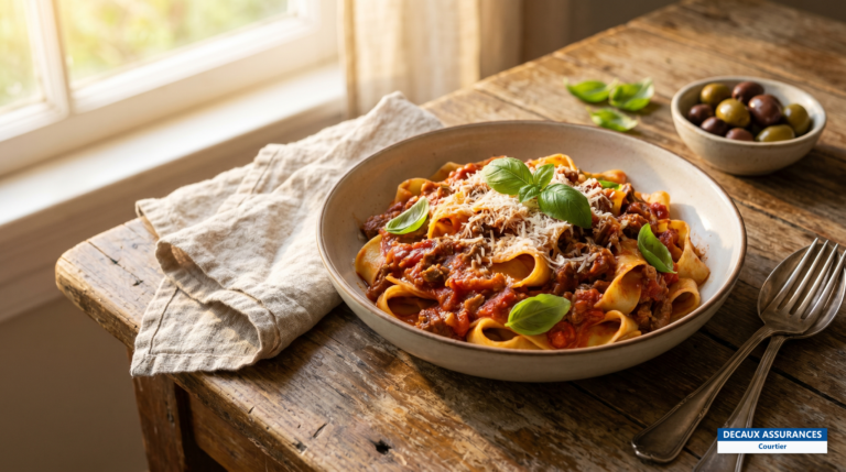 Assiette de pâtes fraîches italiennes