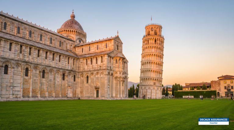 Tour penchée de Pise et baptistère, Toscane, Italie