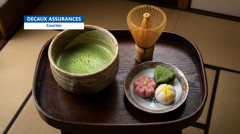 Thé matcha et wagashi, pâtisseries traditionnelles japonaises