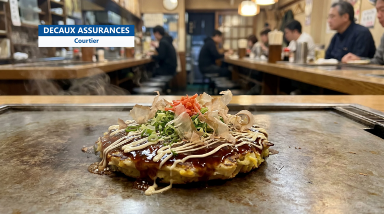 Okonomiyaki préparé sur plaque chauffante, spécialité d'Osaka
