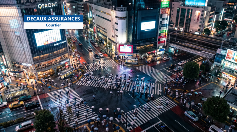 Croisement de Shibuya illuminé à la tombée de la nuit, Tokyo
