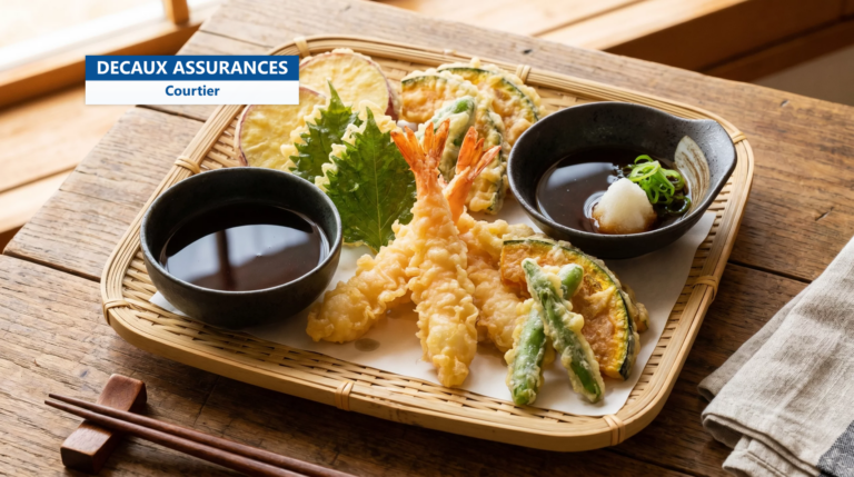 Tempura de crevettes et légumes à la friture légère