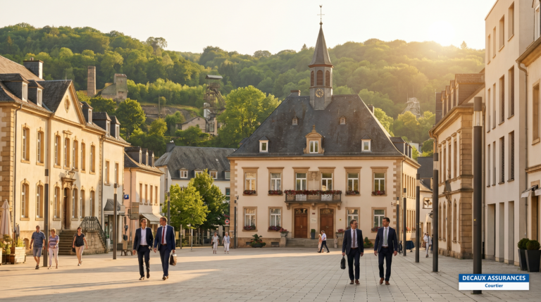 Vue de Differdange dans le bassin minier luxembourgeois