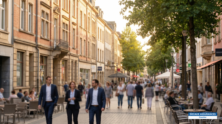 Centre-ville d'Esch-sur-Alzette, deuxième ville du Luxembourg, capitale du sud