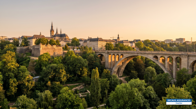 Vue du pont Adolphe et de la vieille ville de Luxembourg-Ville