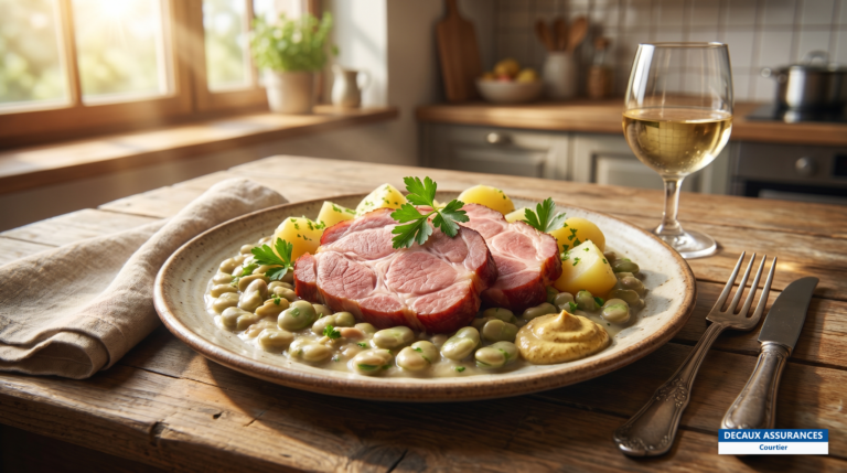 Judd mat Gaardebounen, plat national luxembourgeois de porc fumé et fèves
