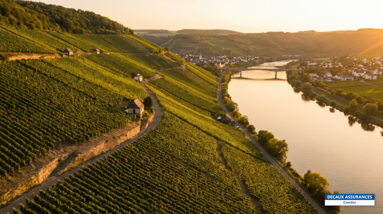 Vignobles en terrasses le long de la Moselle luxembourgeoise