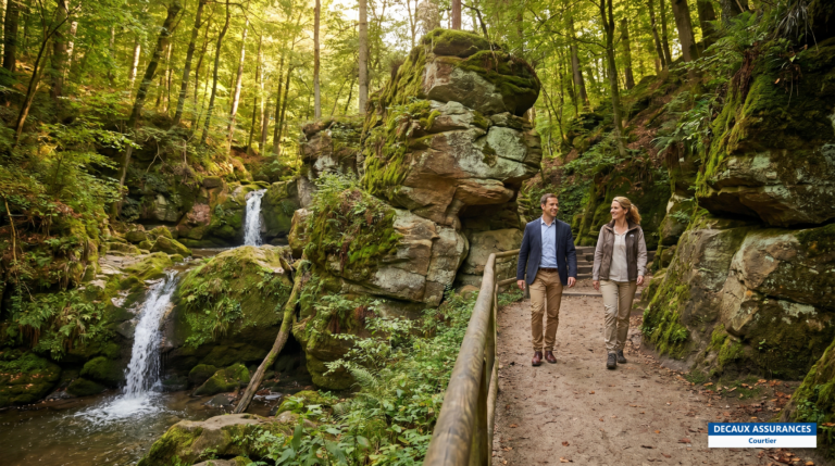 Sentier de randonnée du Mullerthal entre rochers et forêt