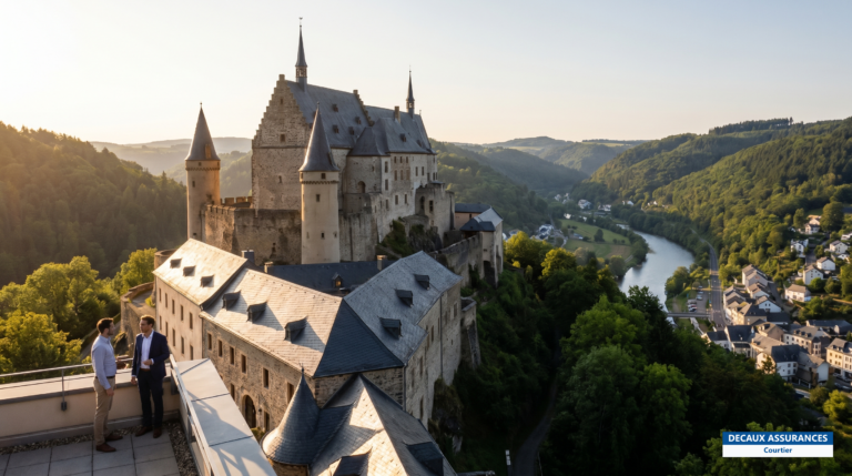 Château médiéval de Vianden surplombant la vallée de l'Our