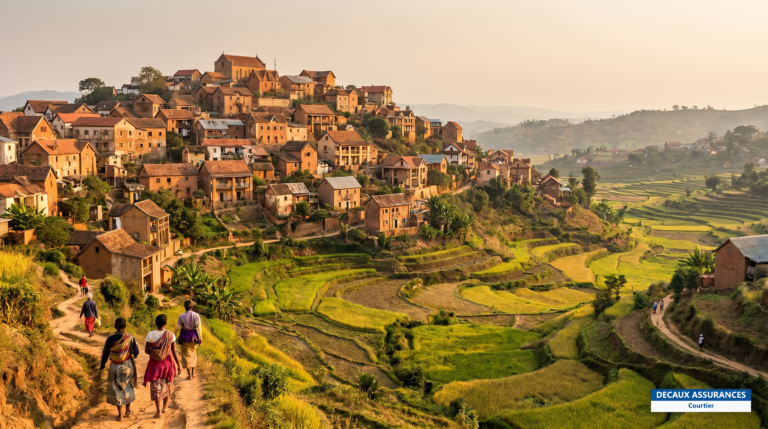 Vieille ville perchée de Fianarantsoa et rizières en terrasses, hautes terres du sud de Madagascar