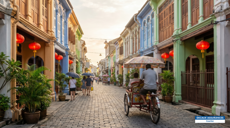 Maisons sino-portugaises et rues de George Town à Penang, Malaisie — ville inscrite à l'UNESCO prisée des expatriés