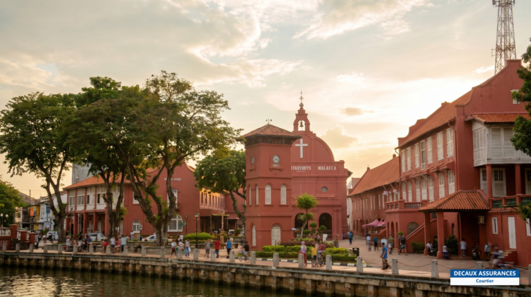 Place hollandaise et rivière de Malacca, Malaisie — ville classée UNESCO