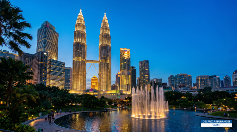 Tours jumelles Petronas illuminées à Kuala Lumpur, Malaisie