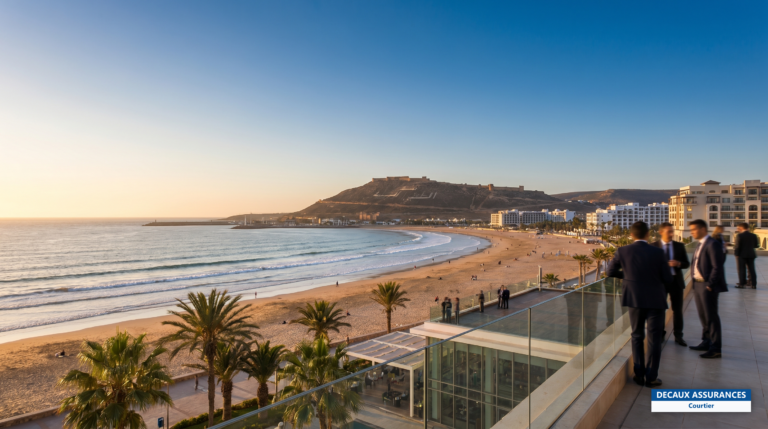 Baie et plage d'Agadir, Maroc — consulat général et douceur du climat