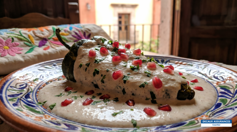 Chiles en nogada aux couleurs du drapeau mexicain