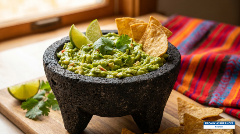 Guacamole frais et totopos de maïs, Mexique