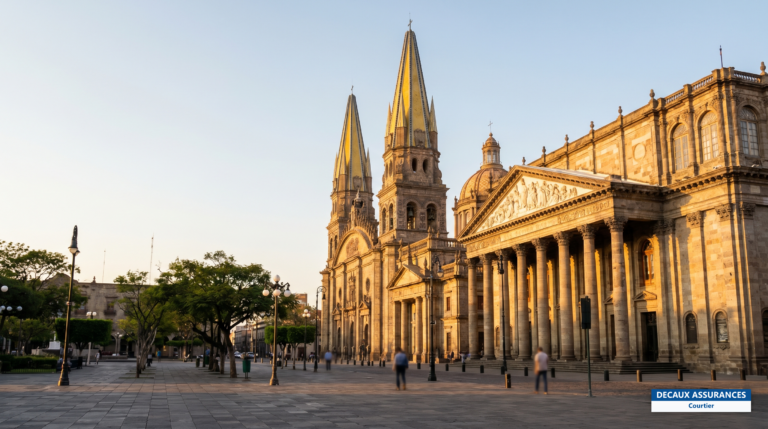 Cathédrale et Teatro Degollado au centre historique de Guadalajara, Mexique — deuxième métropole du pays
