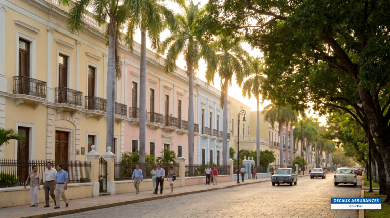 Façades coloniales du Paseo de Montejo à Mérida, Yucatán, Mexique