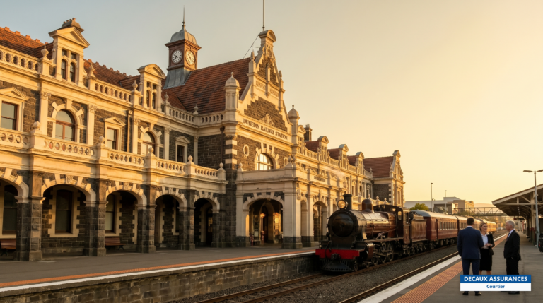Architecture victorienne et gare de Dunedin, île du Sud, Nouvelle-Zélande