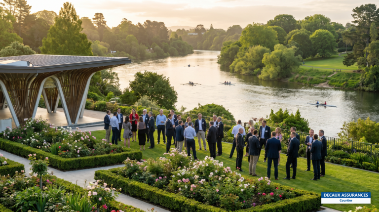 Jardins de Hamilton sur la rivière Waikato, île du Nord, Nouvelle-Zélande