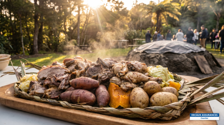 Hangi maori, cuisson traditionnelle dans un four enterré, Nouvelle-Zélande