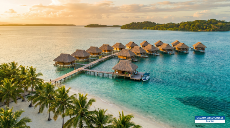 Plages et bungalows sur pilotis de Bocas del Toro, côte caraïbe du Panama