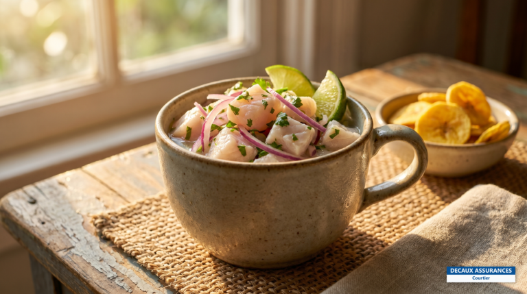 Ceviche de poisson frais servi au marché aux poissons de Panama City
