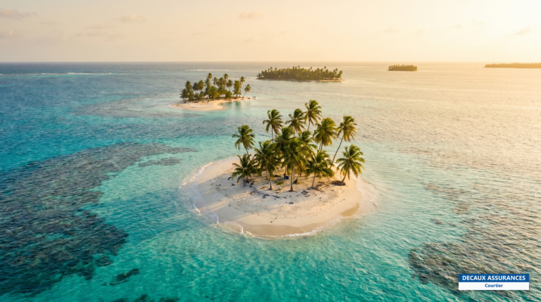 Îlots de sable blanc et palmiers de l'archipel de San Blas, Guna Yala, Panama