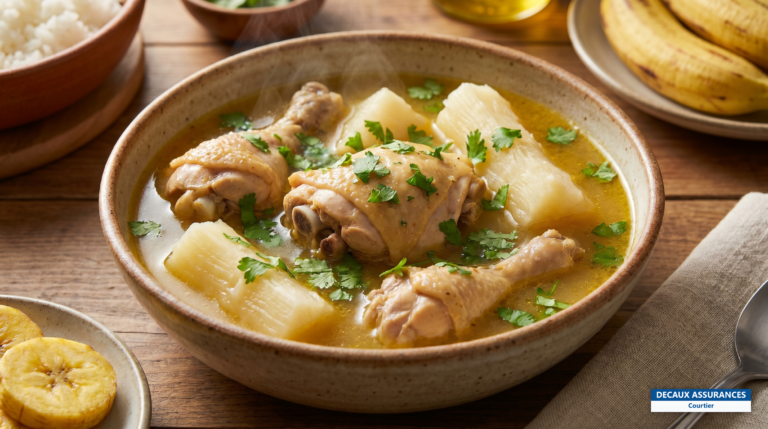 Sancocho de gallina, bouillon de poulet panaméen au coriandre culantro