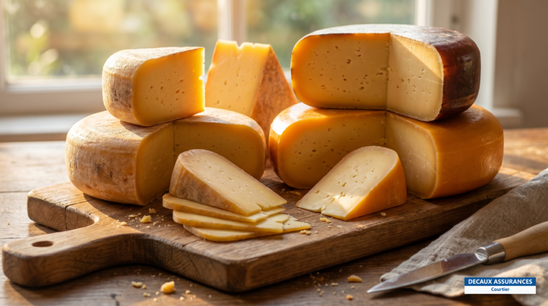 Meules de fromage de Gouda sur un marché aux fromages, Pays-Bas