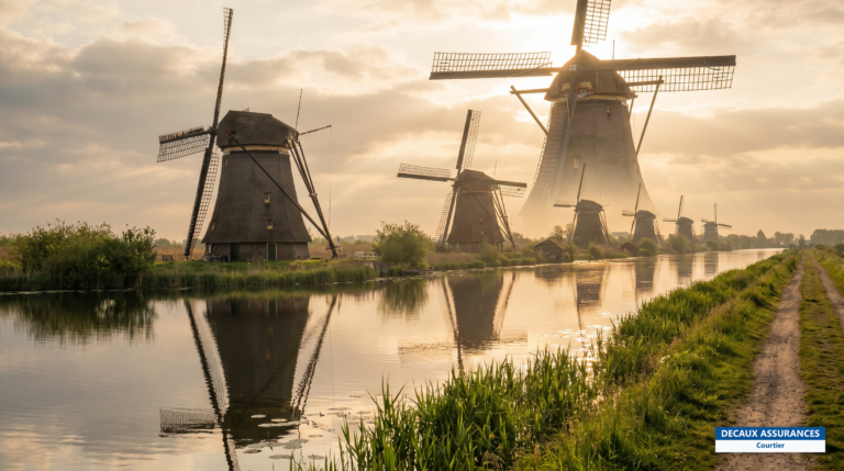 Alignement de moulins à vent historiques de Kinderdijk, Pays-Bas