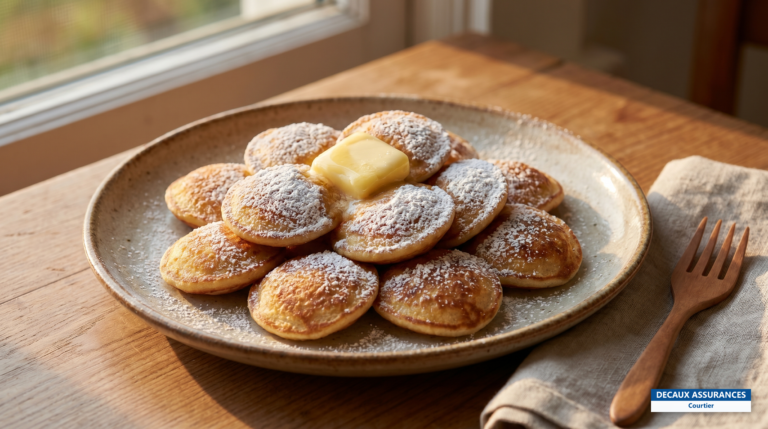 Poffertjes, mini-crêpes hollandaises au sucre glace et beurre