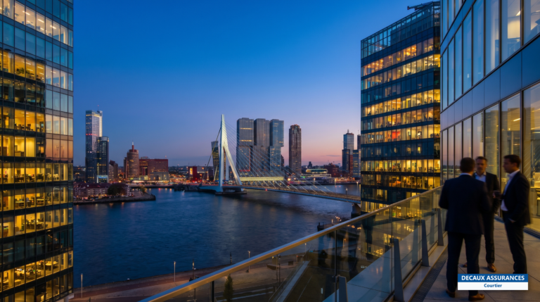 Skyline moderne et pont Erasmus de Rotterdam, Pays-Bas