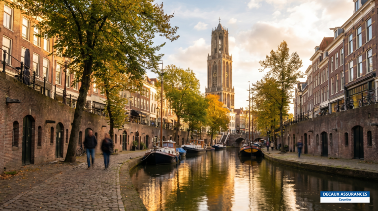 Canaux et quais de l'Oudegracht à Utrecht, Pays-Bas — ville centrale prisée des familles expatriées