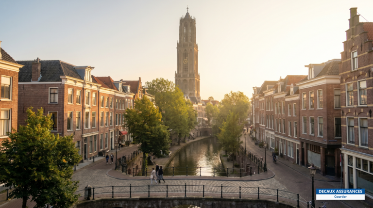 Dom Tower et canaux à double niveau d'Utrecht, Pays-Bas