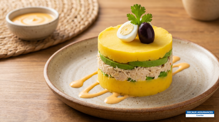 Causa limeña, terrine de pomme de terre jaune et avocat, Pérou